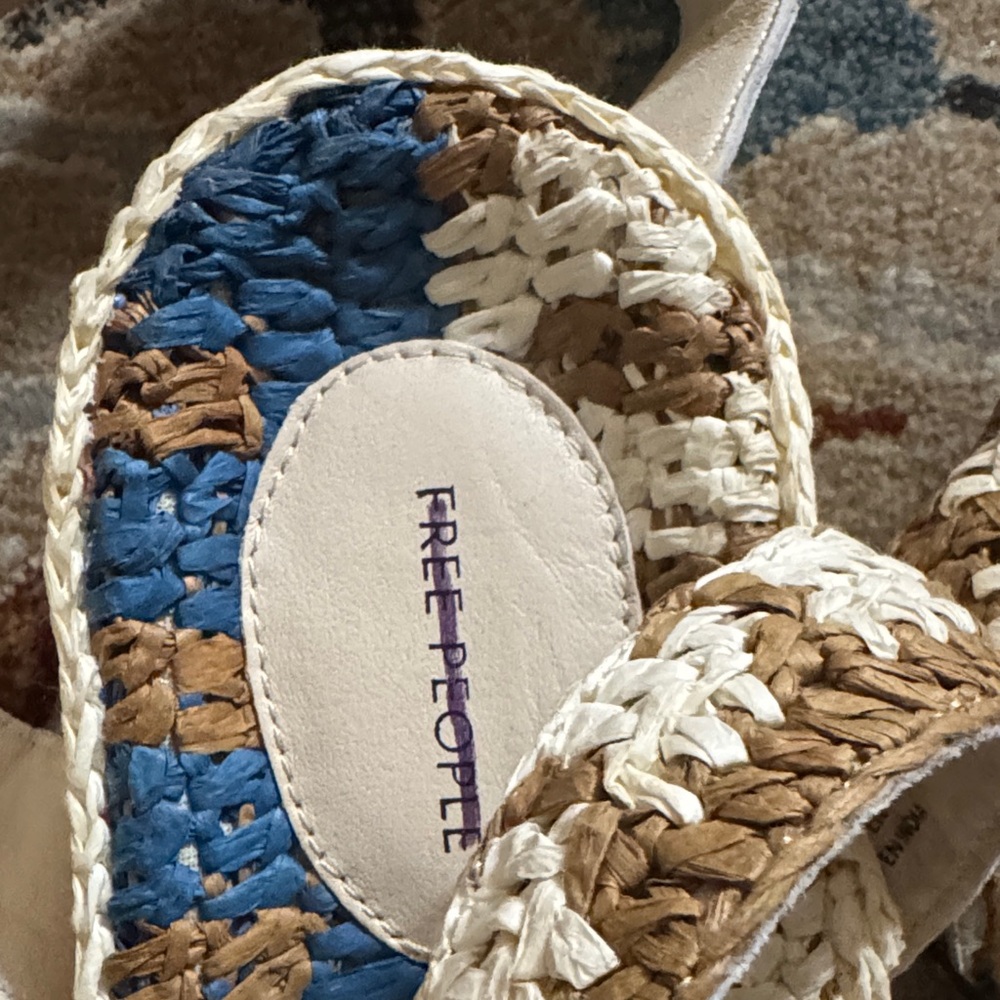Free People Woven Sandals - Blue and Tan - Picture 4 of 5